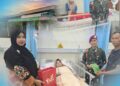 Danpuslatpurmar 4 Purboyo Berikan Dukungan Moril kepada Keluarga Prajurit yang Dirawat di RST dr. Soepraoen
