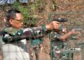 KOMANDAN KOLATMAR DAN PJU KOLATMAR LAKSANAKAN LATIHAN MENEMBAK PISTOL