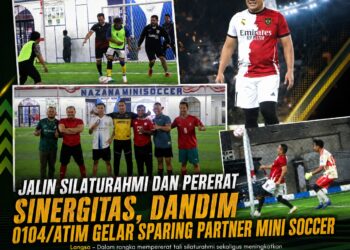 Jalin Silaturahmi dan Pererat Sinergitas, Dandim 0104/Atim Gelar Sparing Partner Mini Soccer