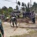 Puslatpurmar 9 Dabo Singkep Gotong Royong Bersama Masyarakat Atasi Abrasi Pantai Desa Batu Berdaun