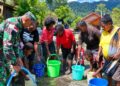 Kodim 1714/Puncak Jaya Salurkan Air Bersih, Wujud Kepedulian TNI kepada Warga Pagaleme