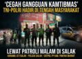Cegah Gangguan Kamtibmas, TNI-Polri Hadir di Tengah Masyarakat Lewat Patroli Malam di Salak