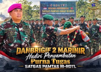 Komandan Brigif 2 Marinir Hadiri Penyambutan Purna Tugas Satgas Pamtas RI-RDTL