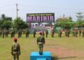 SEMANGAT PRAJURIT PUSLATPURMAR 8 TELUK RATAI LAKSANAKAN UPACARA HUT KE-81 TNI