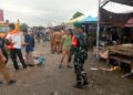 Personel Koramil 13/PST Lakukan Pengamanan Penertiban PKL di Lau Dendang