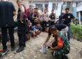 BABINSA KORAMIL 0201-05/MB PANTAU PENGGEREBEKAN LOKASI DIDUGA BARAK NARKOBA DI PADANG BULAN