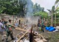 CEGAH PENYALAHGUNAAN NARKOBA, BABINSA KORAMIL 0201-05/MB BERSAMA TIGA PILAR BONGKAR BANGUNAN LIAR DI POLONIA