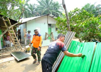 Sasaran RTLH di Aek Batu, Satgas TMMD ke 130 Kodim 0209/Labuhanbatu Semangat Membara
