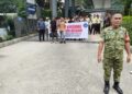 Babinsa Kesawan Monitoring Aksi Unjuk Rasa Aliansi Mahasiswa Amanat Sumut di Menara BRI