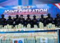 TIM GABUNGAN BNN, POLRI, SERTA BEA DAN CUKAI AMANKAN KAPAL TANKER BERMUATAN 1,16 TON KETAMINE