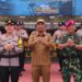 Wujud Sinergitas TNI Polri , Danpuslatpurmar 9 Dabo Singkep Bersama Prajurit Hadiri Apel Gelar Patu Siligi