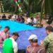 Personil Koramil 08/RP Bersama warga binaan melaksanakan Syukuran Telah selesai di bangun nya Jembatan Garuda