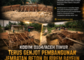 Kodim 0104/Aceh Timur Terus Genjot Pembangunan Jembatan Beton di Birem Bayeun