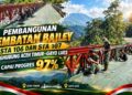 pembangunan jembatan bailey sta 106 dan sta 107 penghubung aceh timur–gayo lues capai progres 97 persen