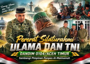 Pererat Silaturahmi Ulama dan TNI, Dandim 0104/Aceh Timur Sambangi Pimpinan Ponpes Al-Maimamah