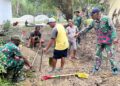 Penuh Kepedulian, Satgas TMMD ke-130 Bangun Rumah Warga Kampung Yamboi