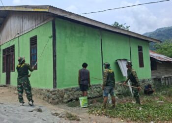 Hari Ke-11, Satgas TMMD Kodim 1808/Mansel Selesaikan Perbaikan Lima Rumah Warga Yamboi