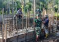 TNI dan Warga Gotong Royong Bangun Jembatan Beton Garuda di Pante Cermin Abdya